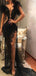 Unique Design Lace Black Side Slit Sexy Elegant Mermaid Long Prom Dresses PD1458