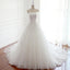 White Long Handmade Popular Wedding Dresses, Elegant Lace Up Beautiful Bridal Gowns, WD0296