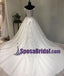 Off Shoulder Lace Up Back Long Tulle and lace Wedding Dresses with train, Elegant Pretty Bridal Gowns. WD0267