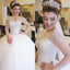 Gorgeous Illusion Long Sleeve Beaded Rhinestone Popular Ball Gown Wedding Dress, WD0200