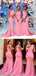 Pink Sleeveless Mismatchy Mermaid Long Bridesmaid Dresses, BD3251