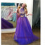 Tulle Two Piece High Neck Popular Custom Prom Dress, Party Dress, PD0320