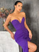 Purple Strapless Sweetheart Stylish Side-slit Mermaid Long Prom Dress, PD3528